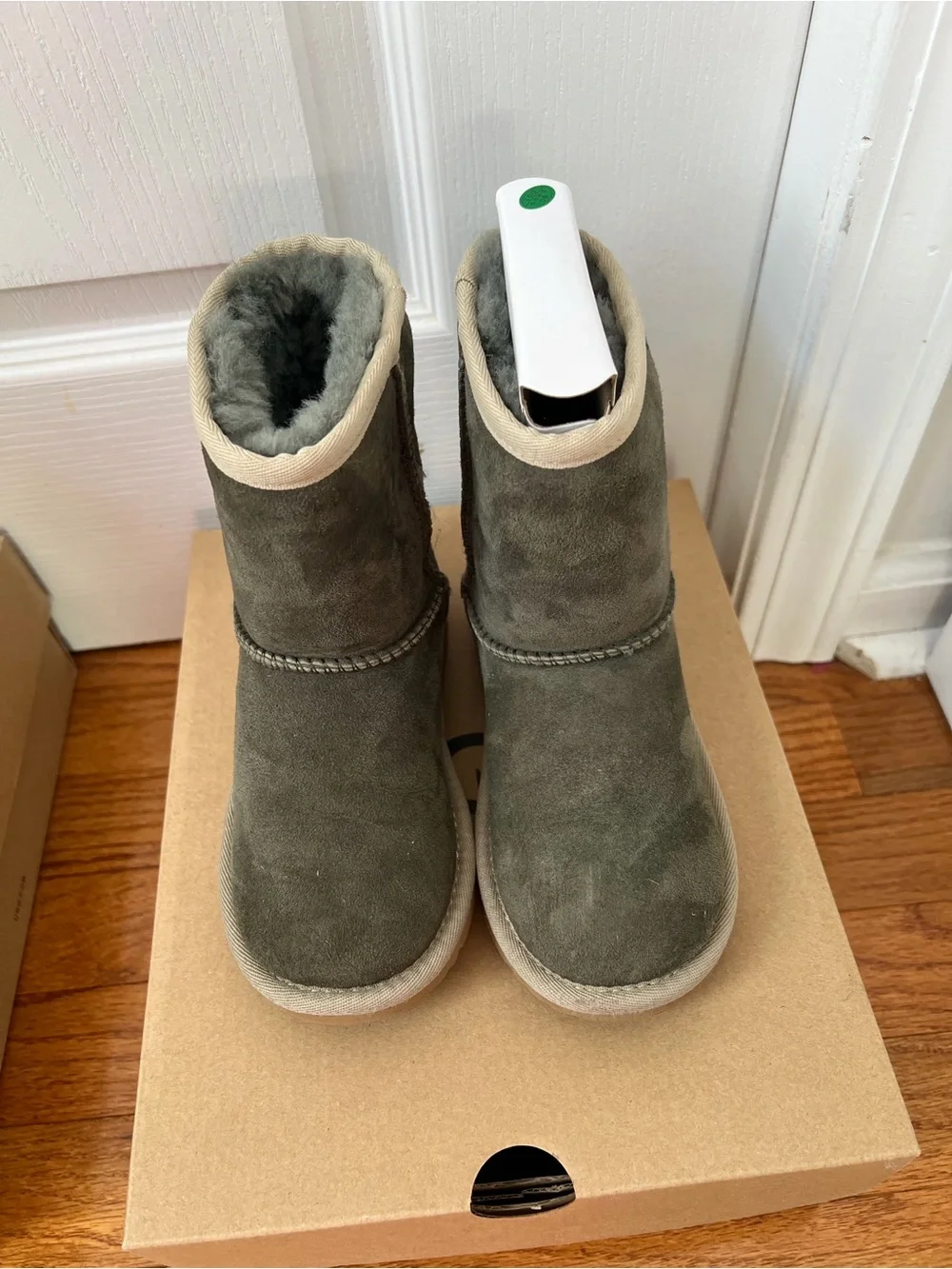 Kids Cozy Suede Winter Boots - Dark Green